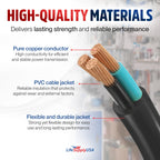 LifeSupplyUSA Outdoor/Indoor Extension Cord Heavy Duty 3 Prong SJTW - 10 FT / 12AWG view 3