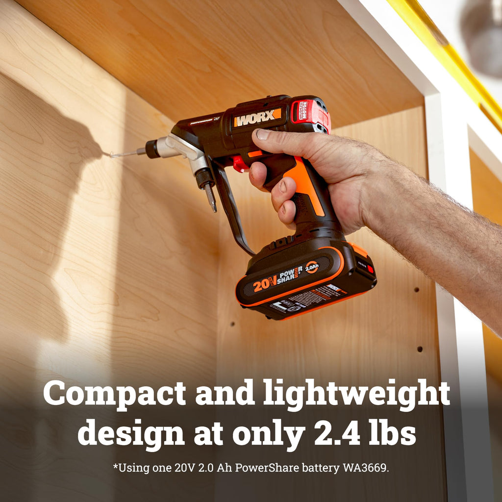 WORX Cordless Drill Driver, 20V Brushless, SwitchDriver 2-in-1, WX177L.2 (additional view 5)