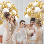60pcs 12inch Confetti Balloons - White Gold view 5