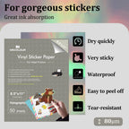 MECOLOUR Holographic Sticker Paper 8.5'' 11'' Printable Premium Rainbow Vinyl for Cricut - 50 view 1
