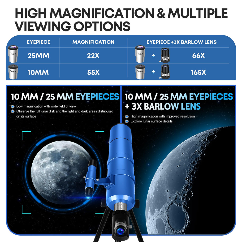Dianfan Telescope for Kids & Adults, 90mm Aperture 550mm Astronomical Professional (additional view 3)