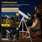 UncleHu 90mm Aperture 600mm Telescope for Adults Astronomy &Kids with Stool (additional view 1)