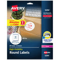 Printable Round Labels, Sure Feed® Technology, 2.5" Diameter, White, Laser - 300 labels