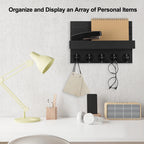 Lwenki Key Holder for Wall, Decorative Key and Mail Holder with Shelf Has Large