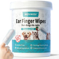 MEDUWEDU Ear Cleaner Finger Wipes 60 Counts, Dog Ear Cleaner, Grooming Kit Care for Dogs and Cats, Soft & Easy Otic