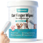 MEDUWEDU Ear Cleaner Finger Wipes 60 Counts, Dog Ear Cleaner, Grooming Kit Care for Dogs and Cats, Soft & Easy Otic