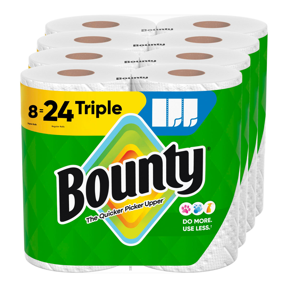 Bounty Select-A-Size Paper Towels, White, 8 Triple Rolls = 24 Regular Roll