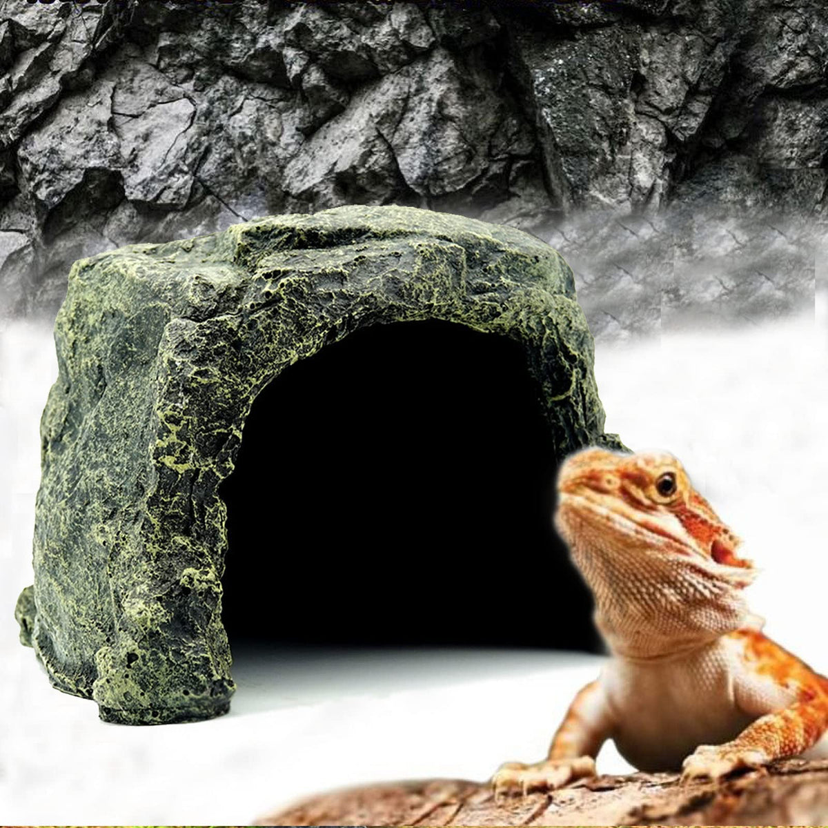 Aquarium Resin Castle Decoration - Rock Hide Cave view 3
