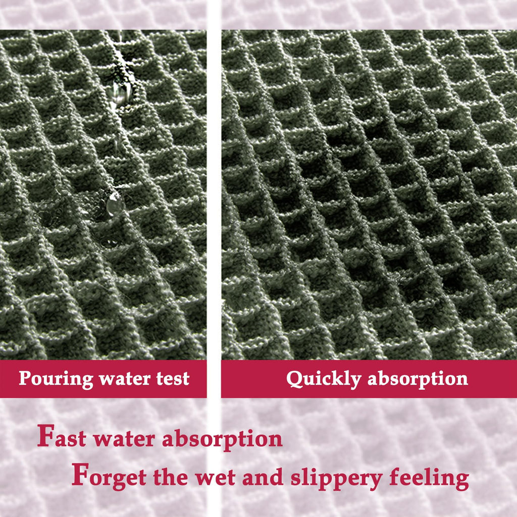 ZALL Waffle Bath Mat - Dark Green / 24 x 60 inches(Rectangular) view 4