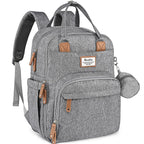 RUVALINO Baby Diaper Bag Backpack with Changing Pad, Waterproof, – XL Gray (YW168)
