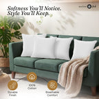 Native Fab Throw Pillow Cushion Cover for Sofa Couch Bed Comfort - Solid, White / 16" x 16" (Pack of 2) view 2