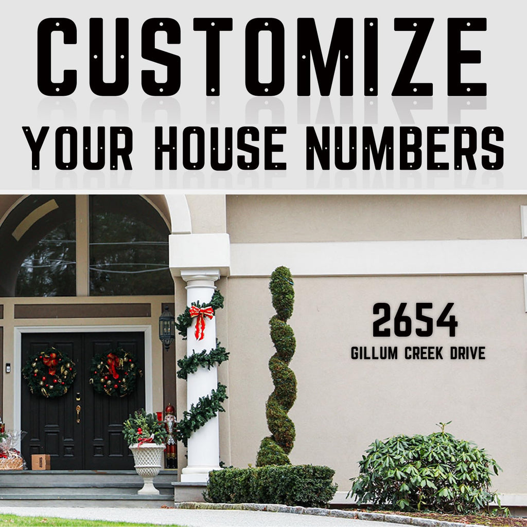 SpNo1-MS 28 Inch 5 PCS Custom Metal House Numbers, Metal Address Numbers, Modern Black House Number for Outside