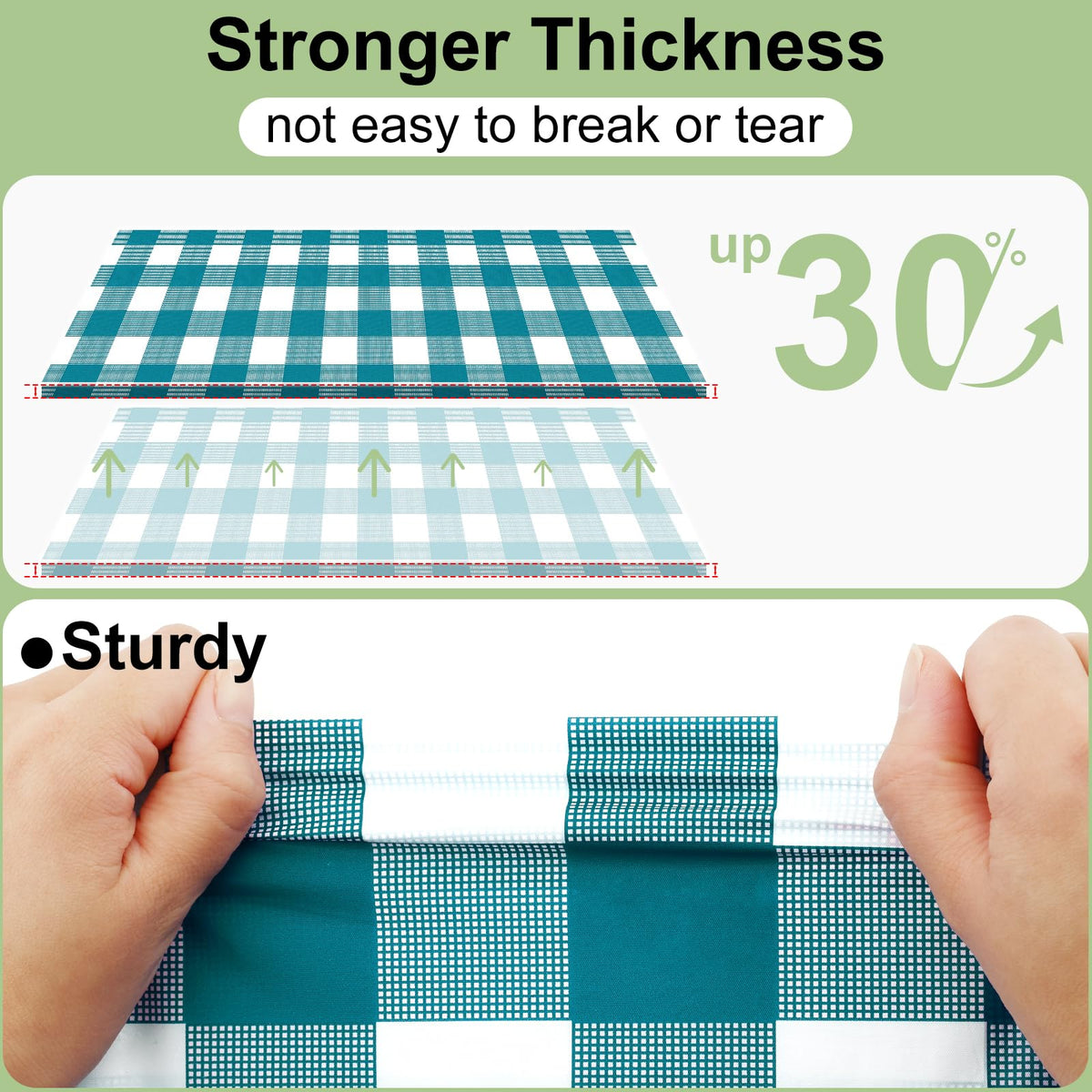 misaya 4 Packs Buffalo Disposable Table Cloth, 54 x 108 Inch Waterproof Plastic Tablecloth, Rectangle Turquoise and