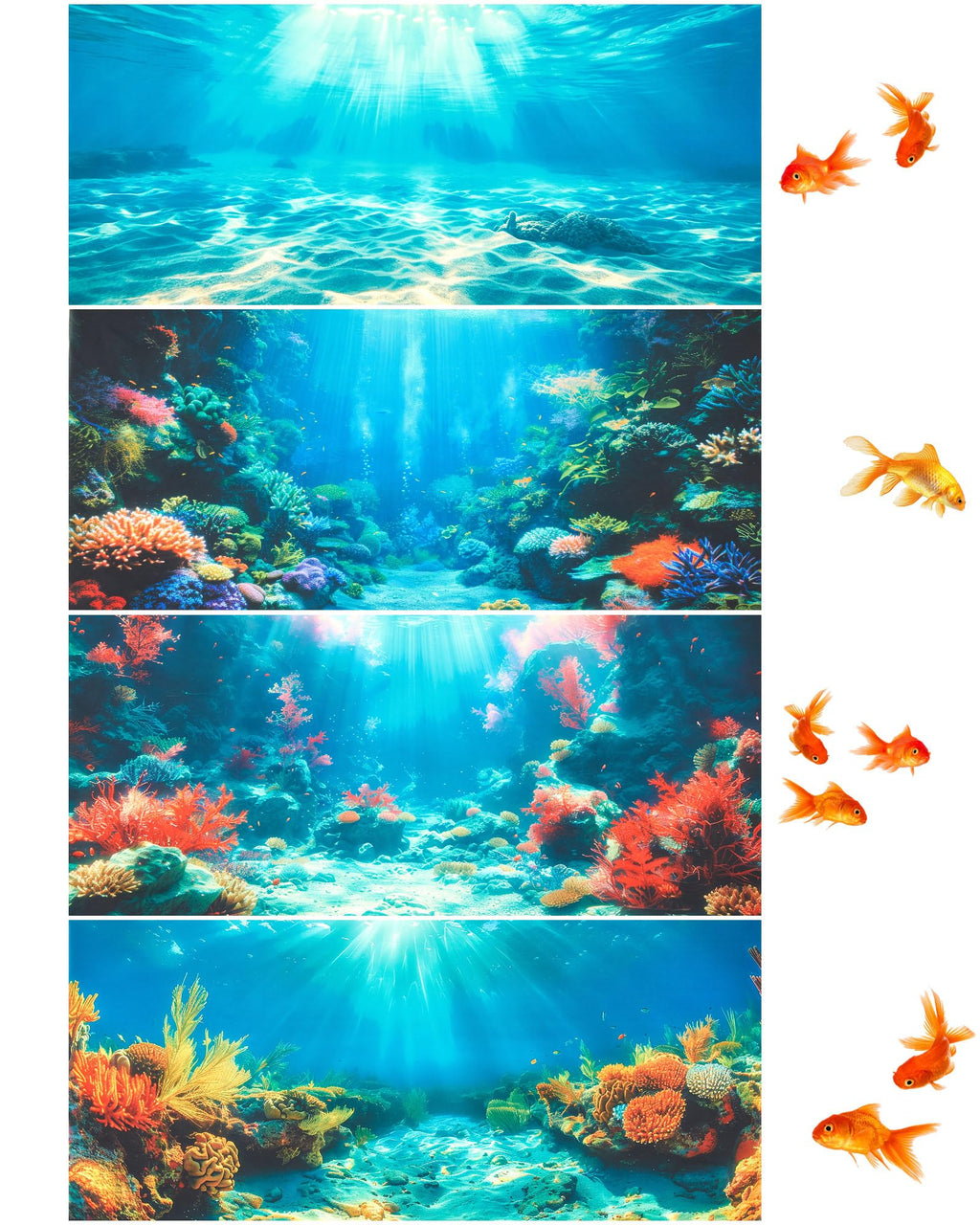 Mindsoft 4 Pack Aquarium Background - 30 x 18 Inch