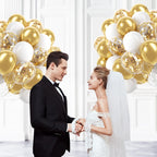 60pcs 12inch Confetti Balloons - White Gold view 4