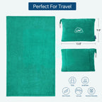 BEDELITE Travel Blanket with Bag, Jacquard Fleece Blanket 65"x40" - Teal view 2