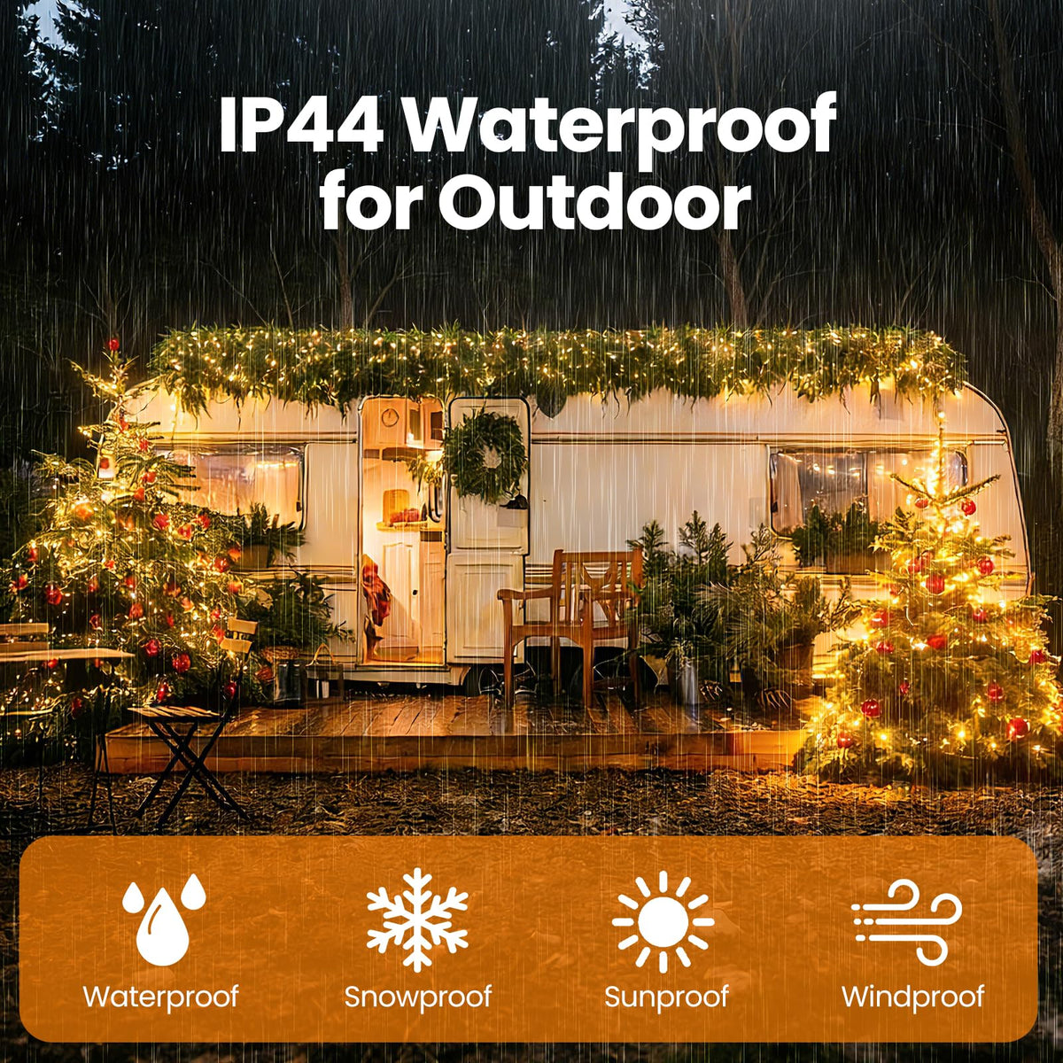 Moettany Solar String Lights Outdoor Waterproof - Warm White view 3