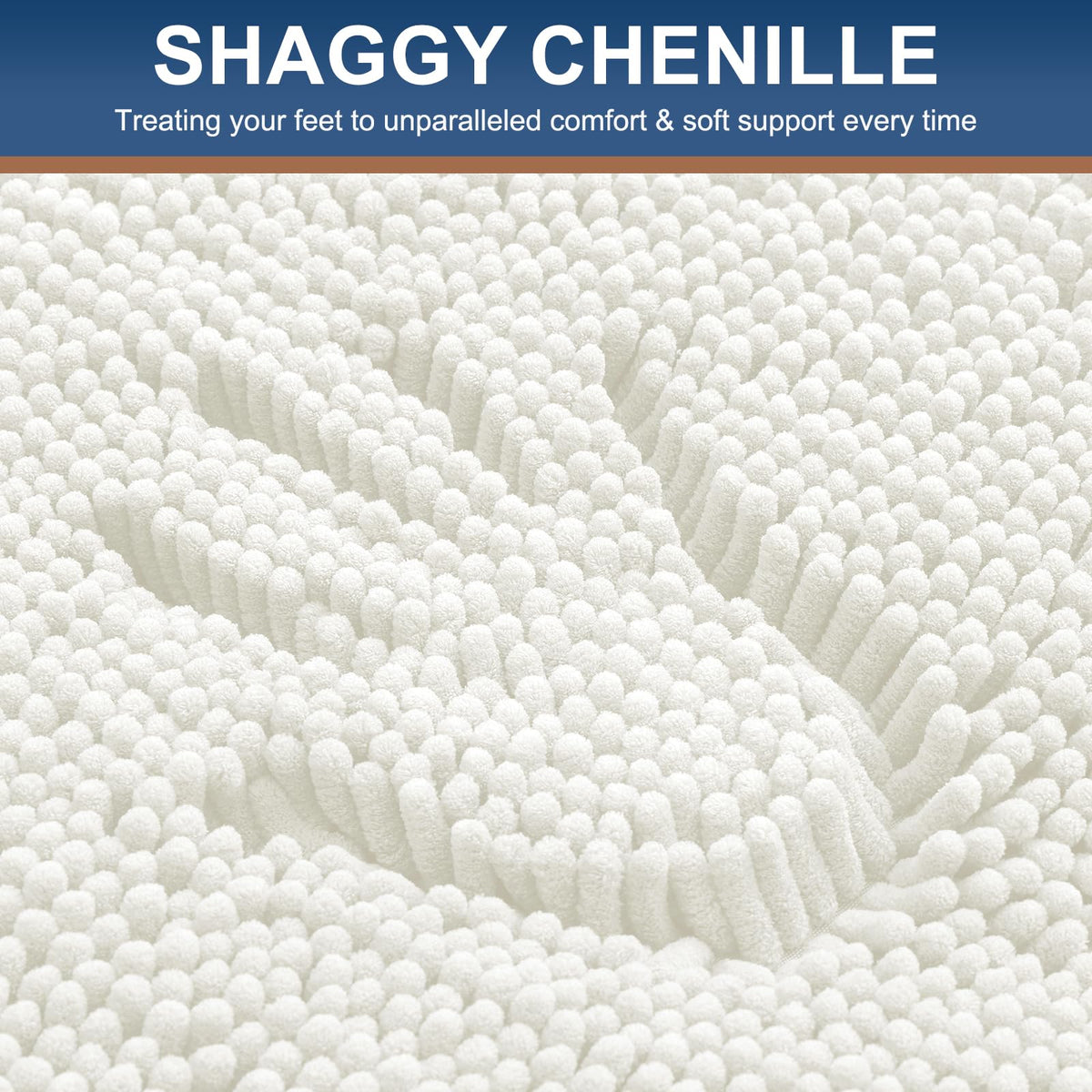 Smiry Bathroom Rugs 44X32, Luxury Chenille Extra Soft Absorbent Bath Mat (YSDD002) (Pack of 2)