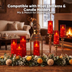 Raycare Flameless Candles with String Lights - 9pcs-Red view 1