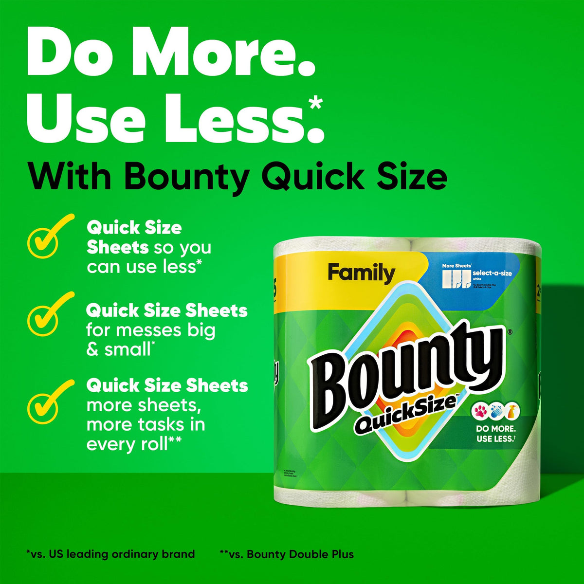 Bounty Quick Size Paper Towels, White, 8 Family Rolls (SG_B07MHJFRBJ_US) (Pack of 8)