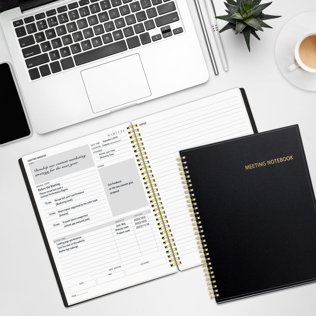 SUNEE Half Meeting Half Note - Professional Notebook for Work