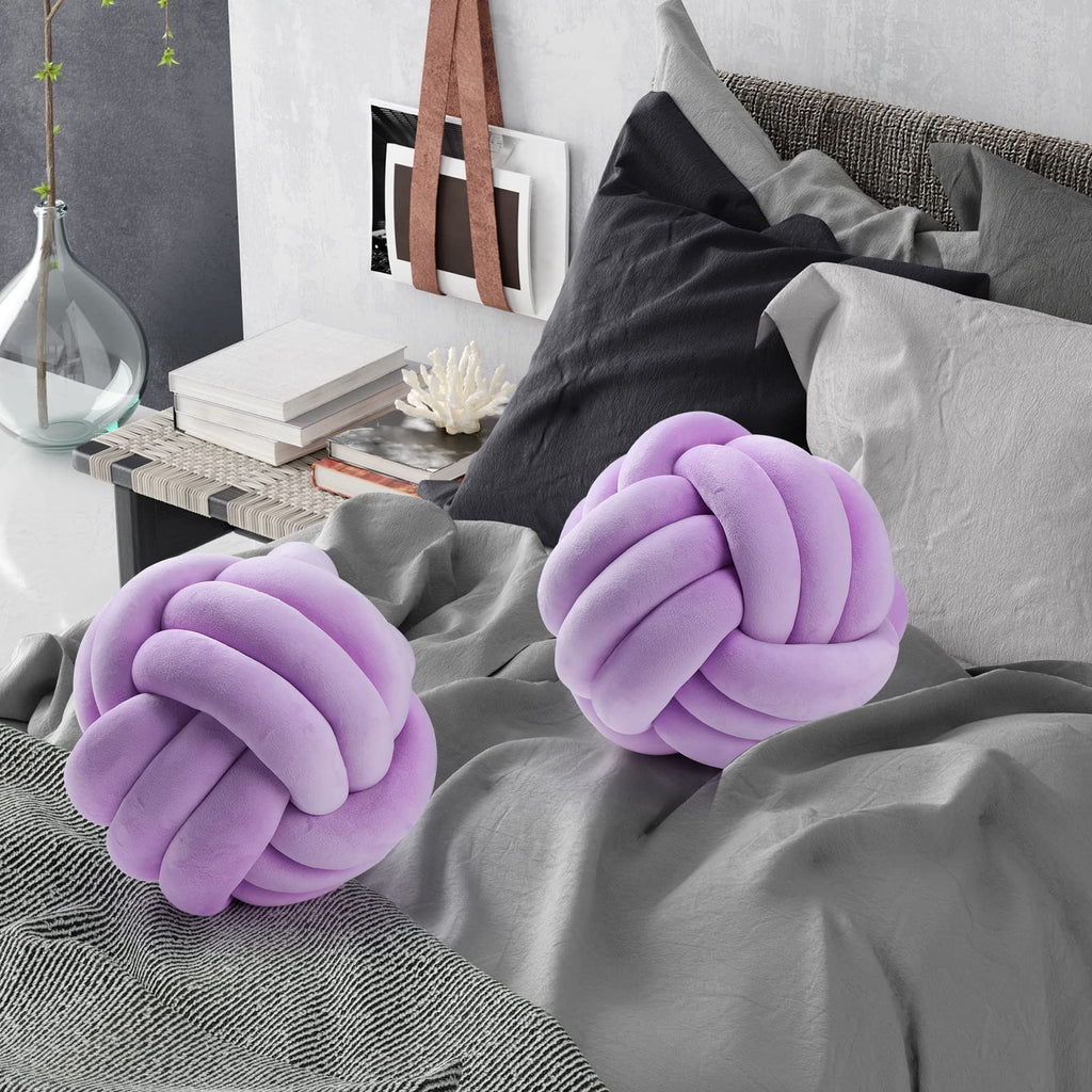 Namalu 2 Pcs Knot Pillow Decorative Throw Pillow - Light Purple / 10.6 Inches view 5