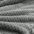 BEDELITE Travel Blanket with Bag, Jacquard Fleece Blanket 65"x40" - Grey view 5