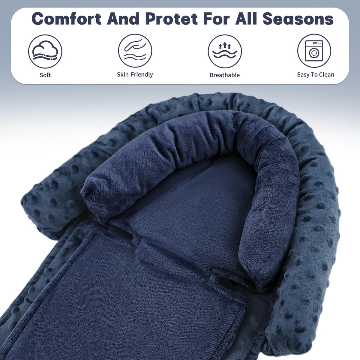 HNHUAMING Infant Car Seat Insert - Dark Blue view 4