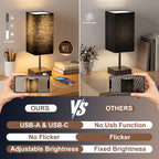 hansang Bedside Table Lamp with Touch Control, USB-C + USB-A - view 3
