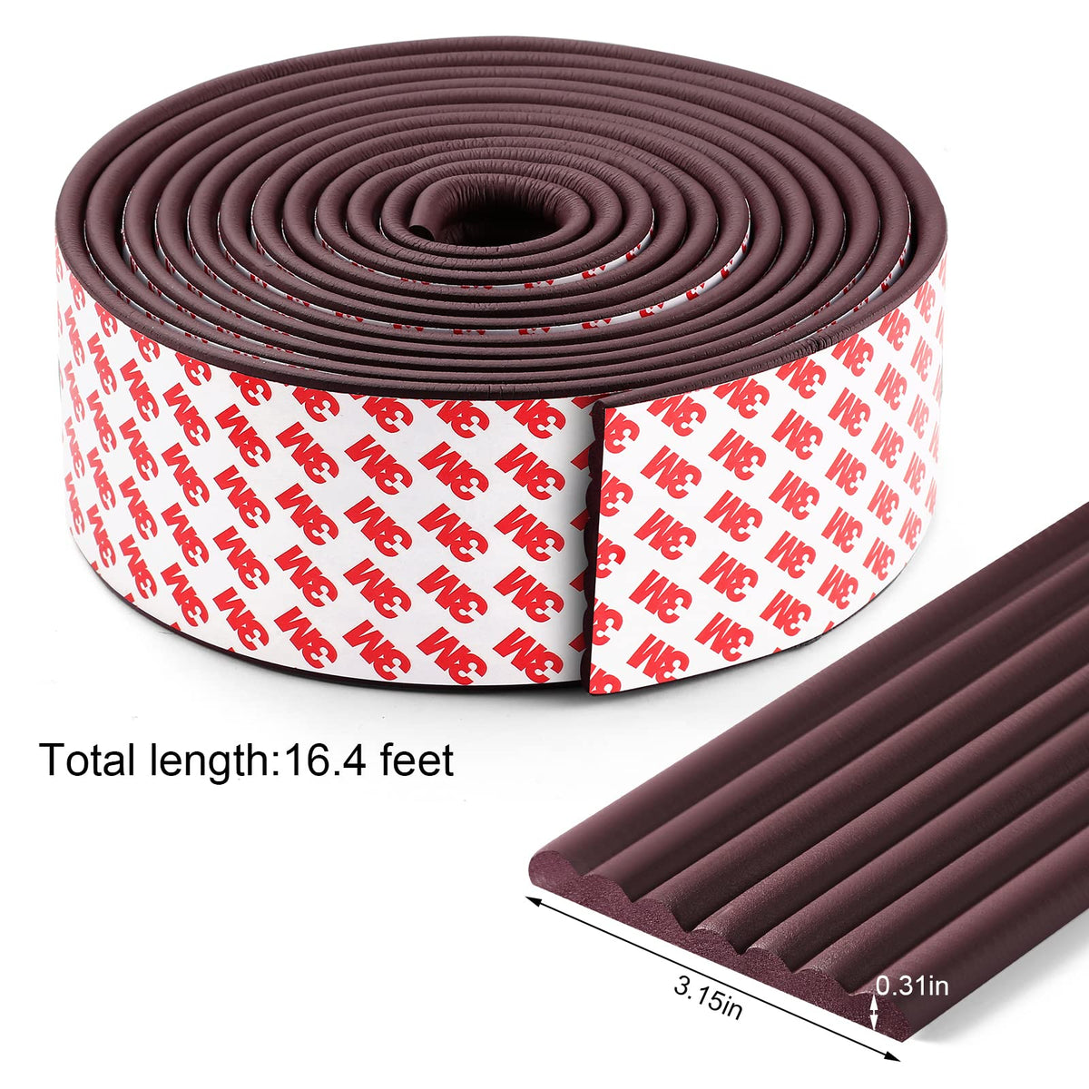 Dovesail Upgrade Baby Proofing Edge Guards 6.6ft Protector with 3M Adhesive Double Sided Tape - Brown - 16.4 Feet view 6