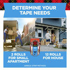 Scotch Heavy Duty Shipping Packing Tape, Clear, Shipping and Packaging Supplies, 1.88 in. x 27.7 yd., 1 Tape Roll with (Pack of 2)