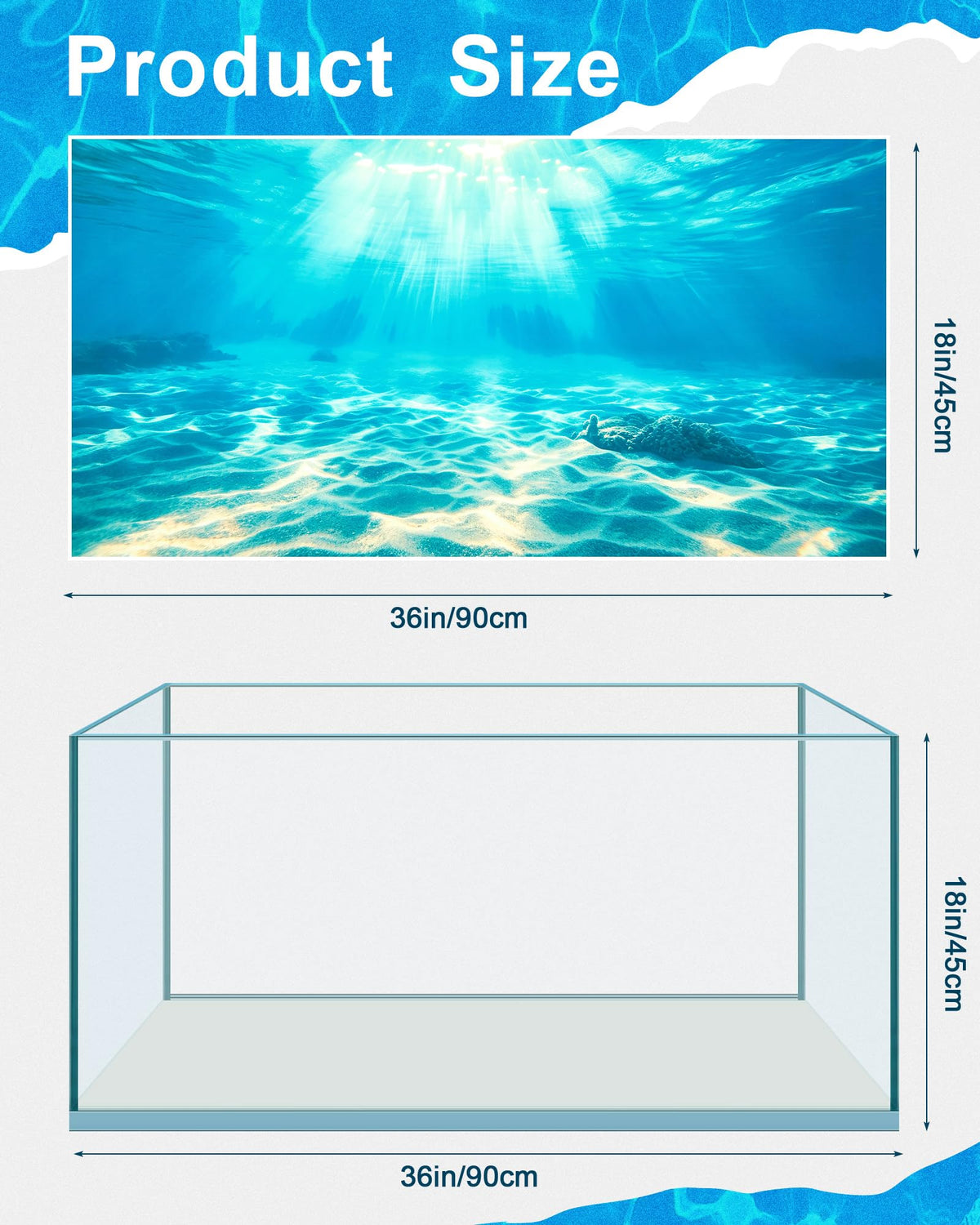 Mindsoft 4 Pack Aquarium Background - 36 x 18 Inch view 1