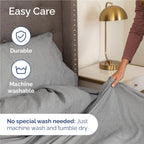 Full Size 4 Piece Sheet Set - Breathable & Cooling Sheets - Heathered Grey (additional view 5)