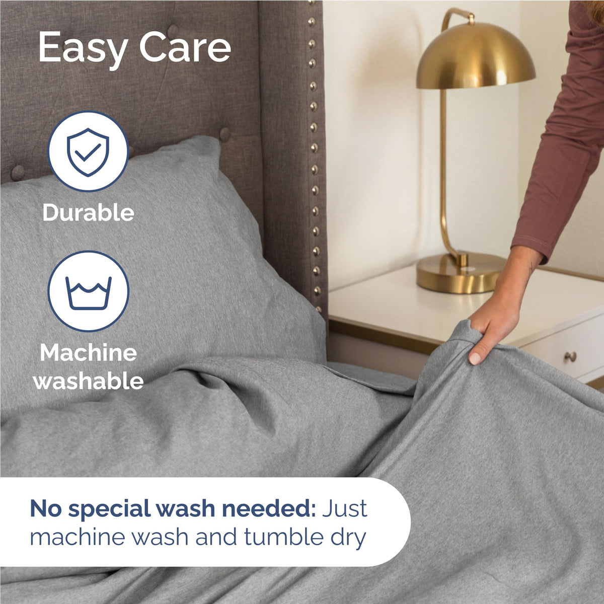 Full Size 4 Piece Sheet Set - Breathable & Cooling Sheets - Heathered Grey (additional view 5)