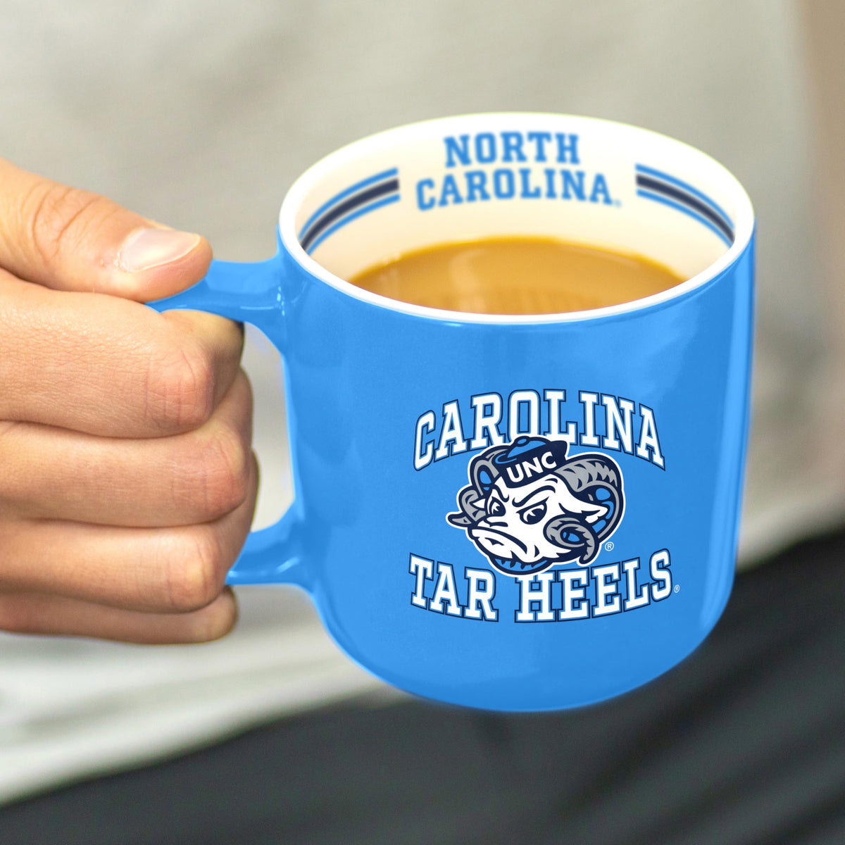 Logo Brands NCAA 15 oz Stripe Coffee Mug - North Carolina Tar Heels view 4