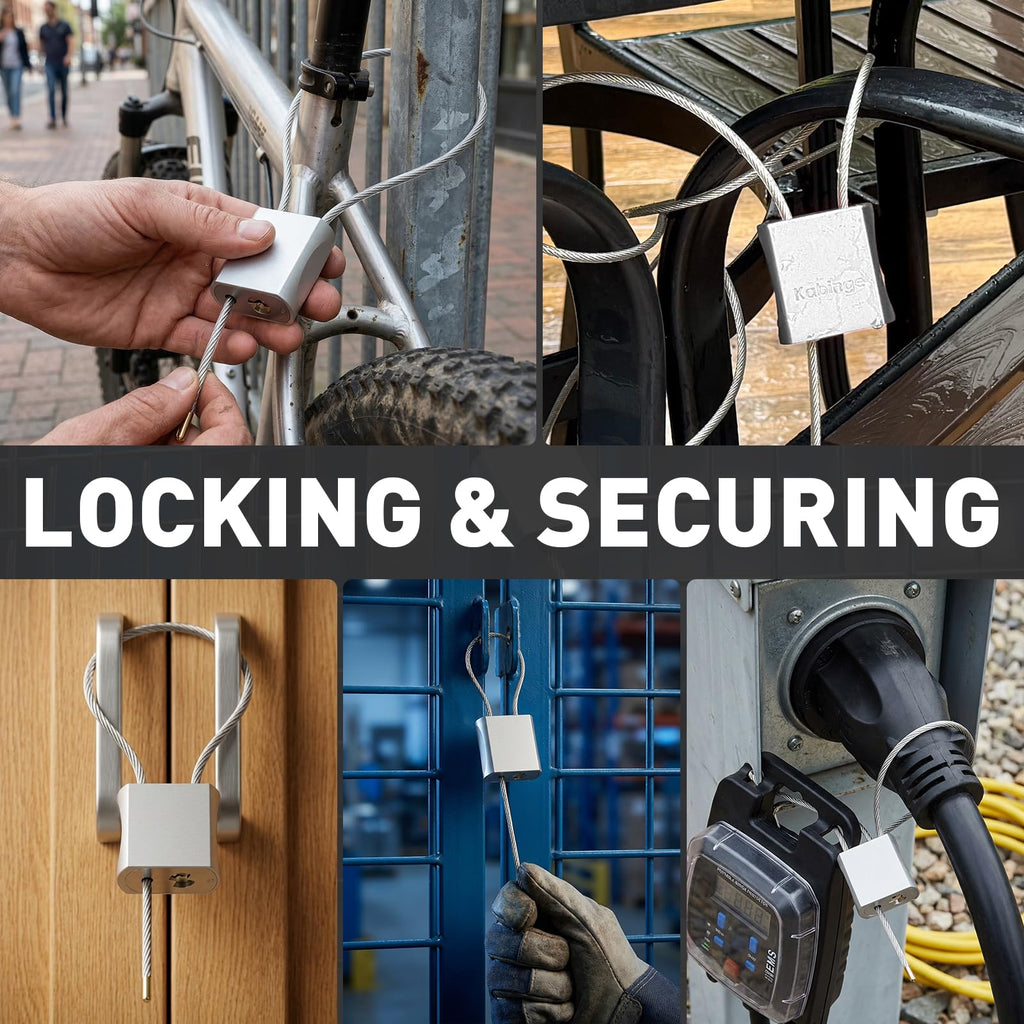 Kabinge Adjustable Cable Padlock with 3 Keys - view 12