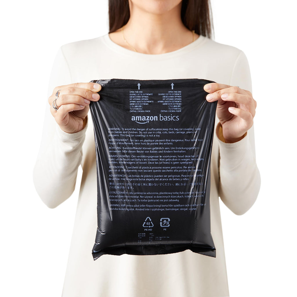 Amazon Basics Dog Poop Leak Proof Bags with Dispenser and Leash Clip, Unscented, 13" x 9" Large Size, – 300 Count (Pack of 20)
