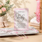 Geetery 51 Pcs Baby Shower Game Pacifier Necklace - Pink / Pink Bow view 3