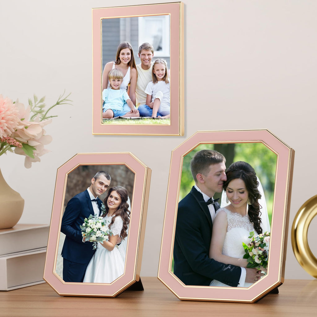 YiPinYin Enamel Picture Frames - Pink / 4x4 Mat 3x3 Inch 2PK view 6