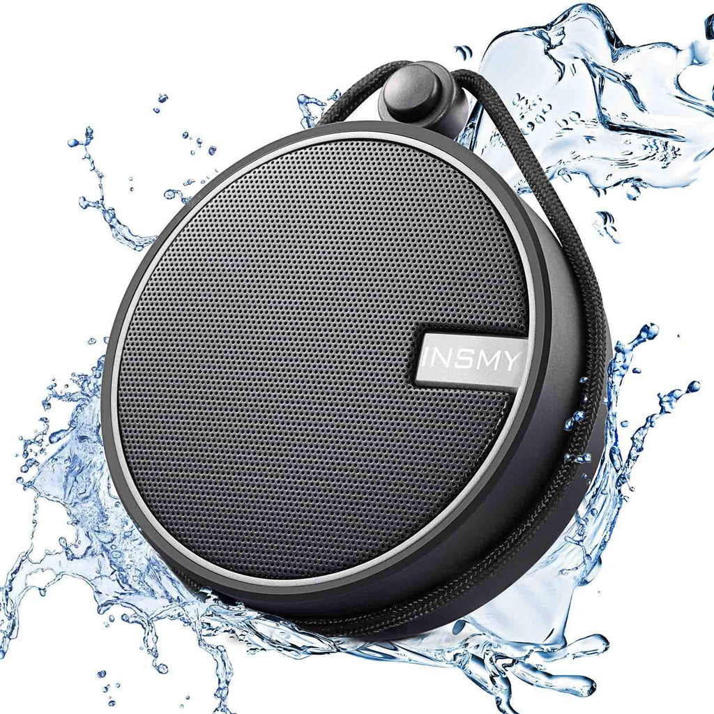 INSMY C12 IP67 Waterproof Shower Bluetooth Speakers,Portable Small Speaker - Black