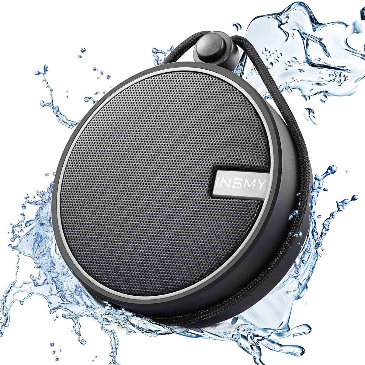 INSMY C12 IP67 Waterproof Shower Bluetooth Speakers,Portable Small Speaker - Black