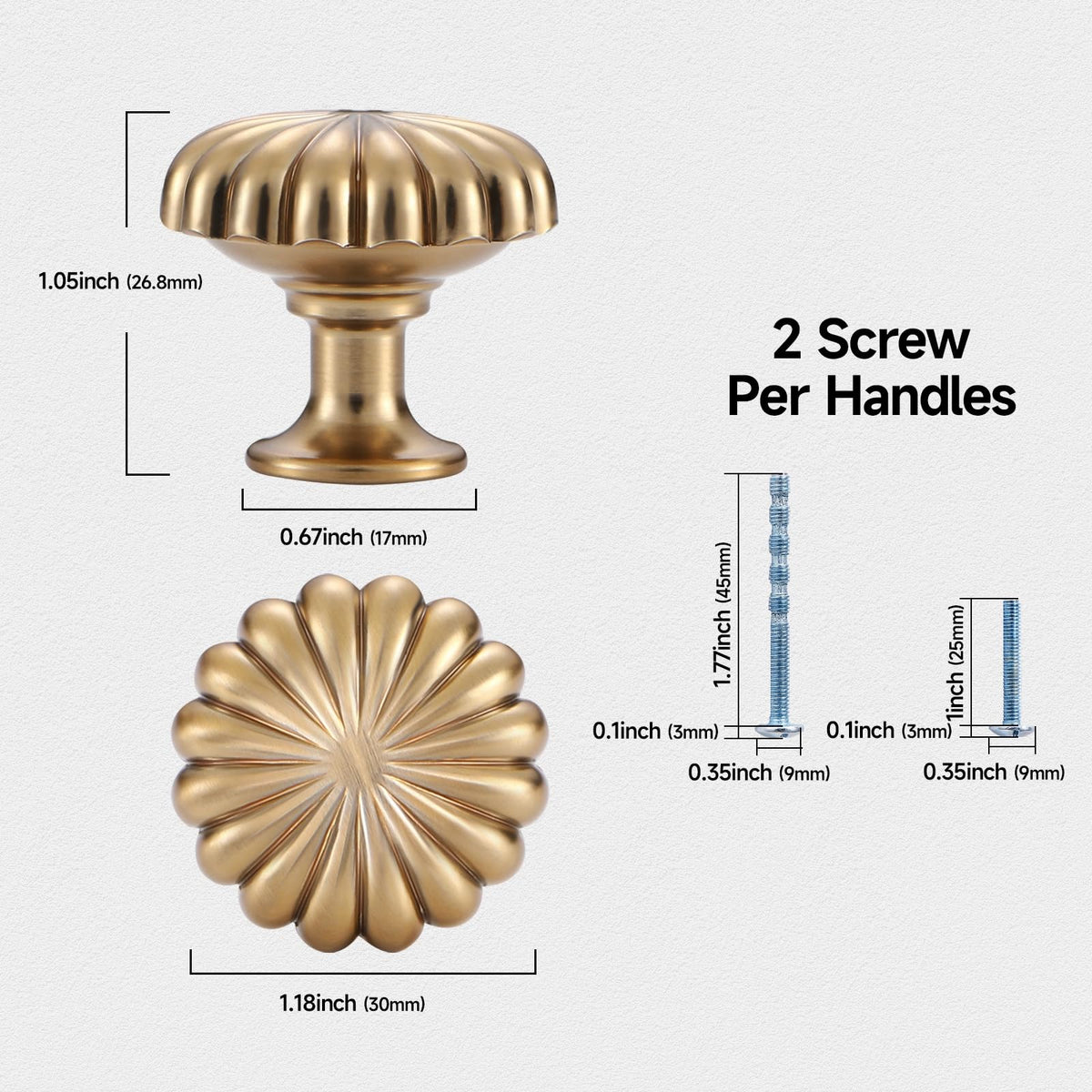 FAPUAL Cabinet Knobs Solid Drawer Pulls for Dressers - Champagne Bronze / 15 view 1