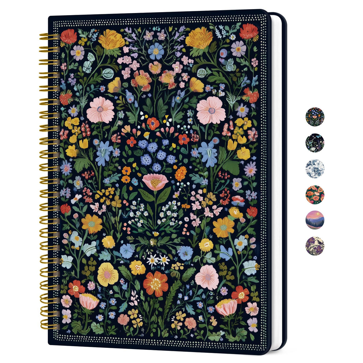 ZOTIA Cute Spiral Journal for Women Hardcover Lined Notebook for Writing - A-Garden of Whimsy