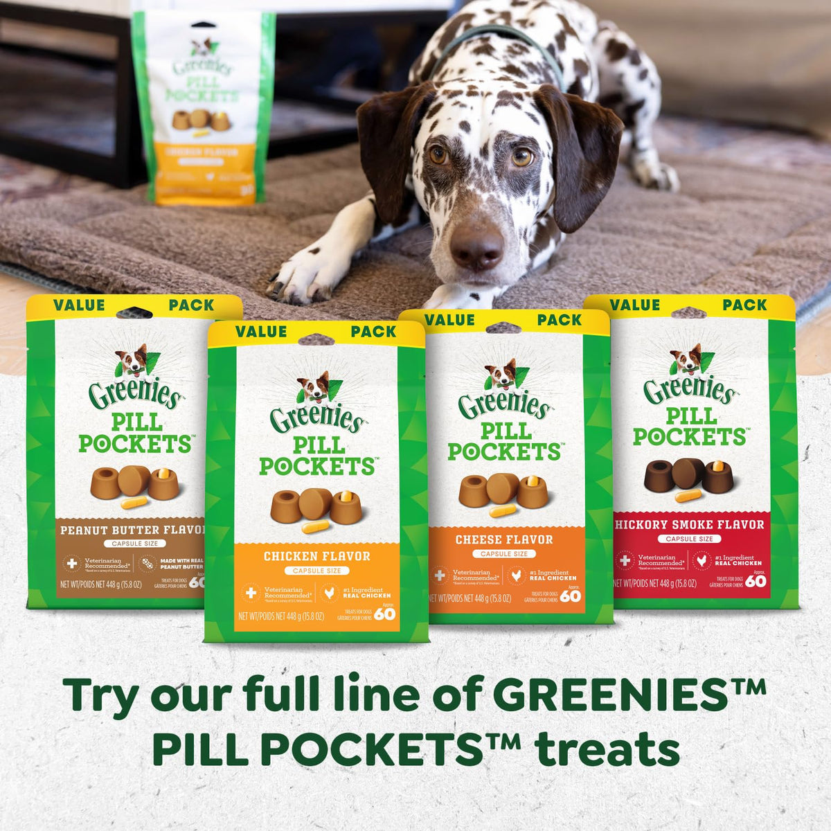 Greenies Pill Pockets Large Size Dog Treats, Peanut Butter, 7.9 oz, 6-Pack (additional view 9)