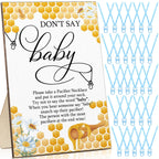 Geetery 51 Pcs Baby Shower Game Pacifier Necklace - Blue / Bee