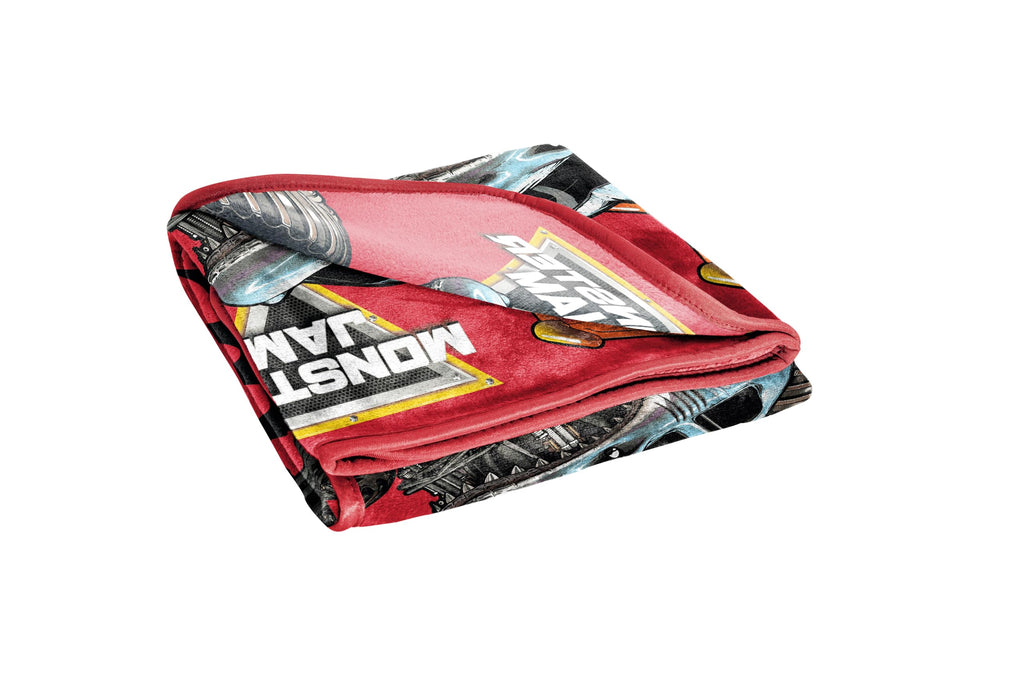 Jay Franco Kids Plush Throw Blanket - Red - Monster Jam / 40x50 - Travel Blanket view 4