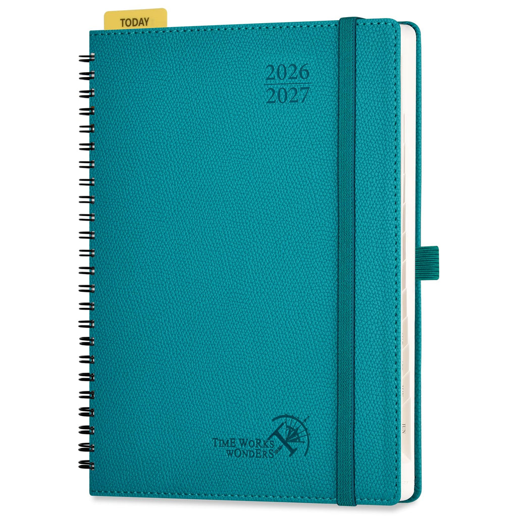 POPRUN Weekly Planner - Pacific Green / Medium - 6.75" x 8.75" / Academic Year 2026-2027