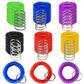 36 Pack Spring Spiral Wrist Coil Key Chain, Wristband Key Ring - Assorted Color