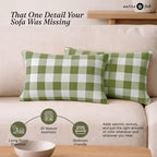Native Fab Throw Pillow Cushion Cover for Sofa Couch Bed Comfort - Buffalo Mint Green / 20" x 12" (Pack of 2) view 2