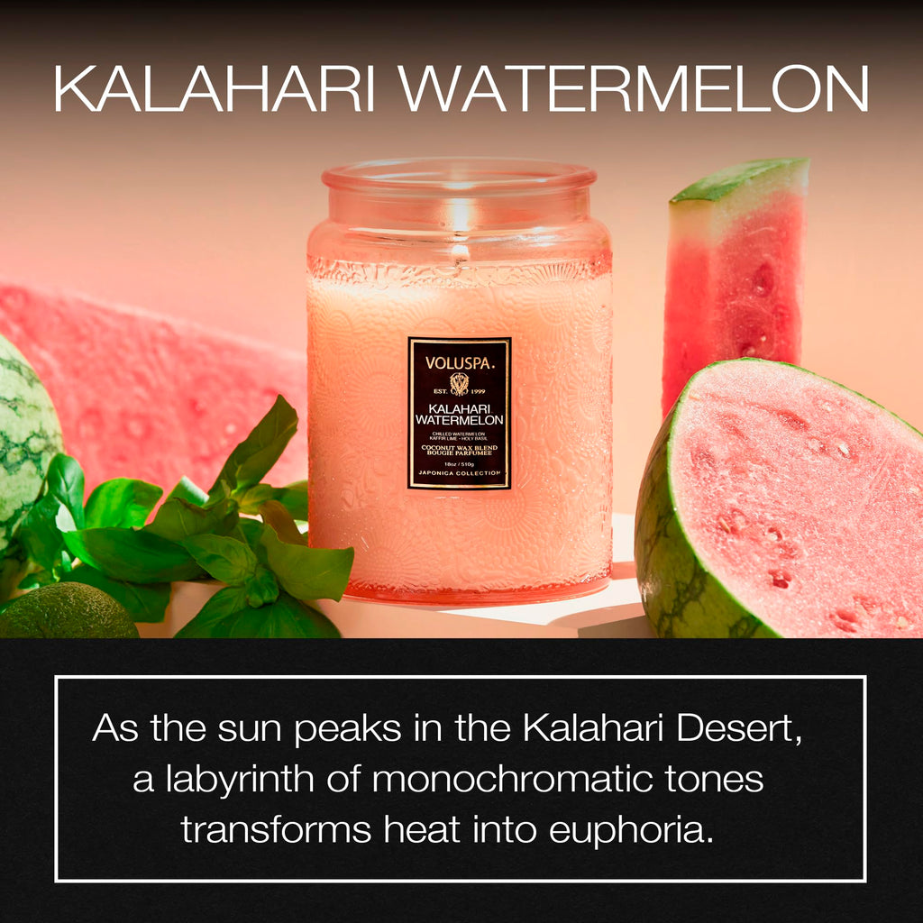 Voluspa Large Scented Candle Jar 18 Oz, 100 Hr Burn - 13 - Kalahari Watermelon view 1